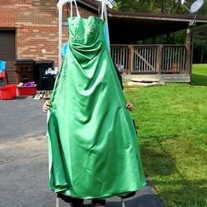 Green formal dress David's bridal